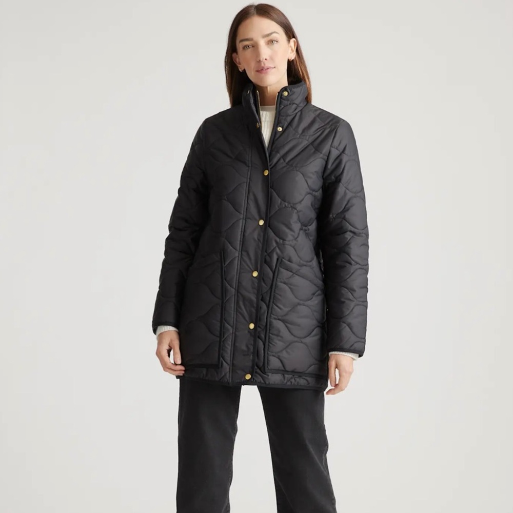 Quince Black Quilted Puffer Jacket